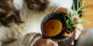 Chart illustrating the digestive system being cleansed of Ama (toxins).