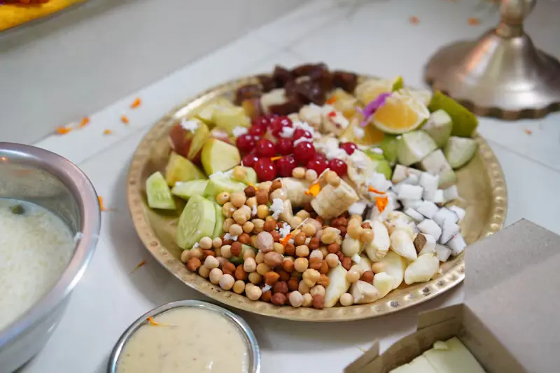 A vibrant selection of fresh Sattvic foods as part of an Ayurveda guide for a balanced diet.