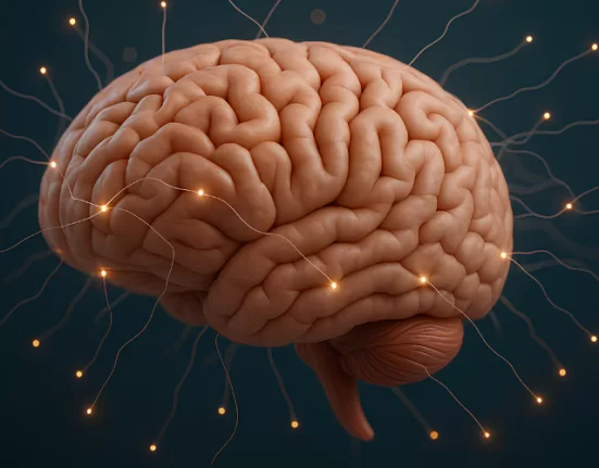 A selection of walnuts, flaxseeds, and blueberries, key Brain Foods for Focus and Memory.